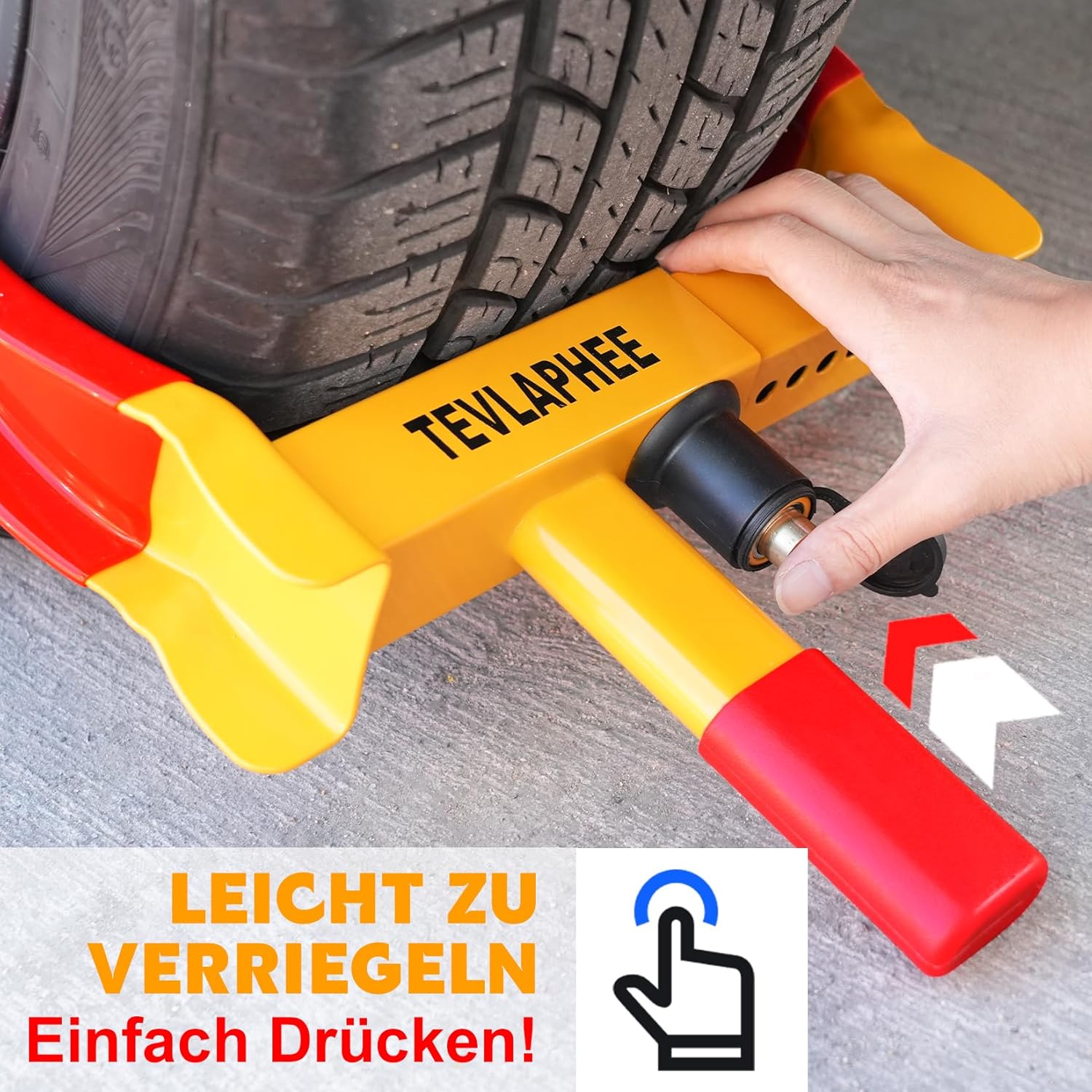 Detalle de Tevlaphee 2er-Set Radkralle mit Sicherheitsschloss und 6 Schlüsseln (für Reifenbreiten 19–30 cm)