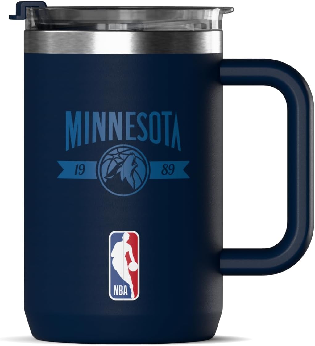Detalle de Hydrapeak x Minnesota Timberwolves 18-oz Insulated Coffee Mug (NBA Licensed) with Flip Lid
