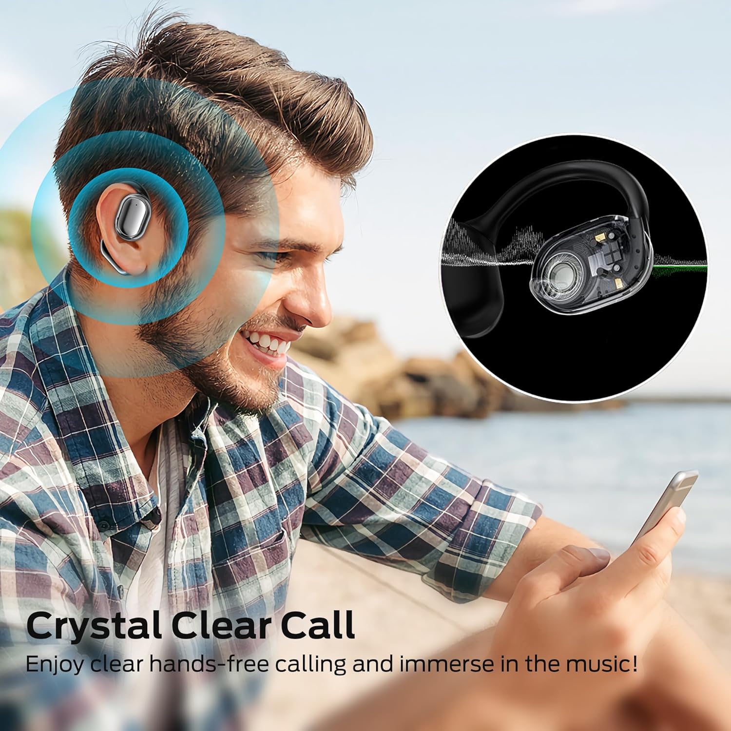 Thumbnail 4 de BUGANI Écouteurs Bluetooth sans Fil Sport – Conduction Osseuse, Open Fit, 40H d’autonomie, IPX5