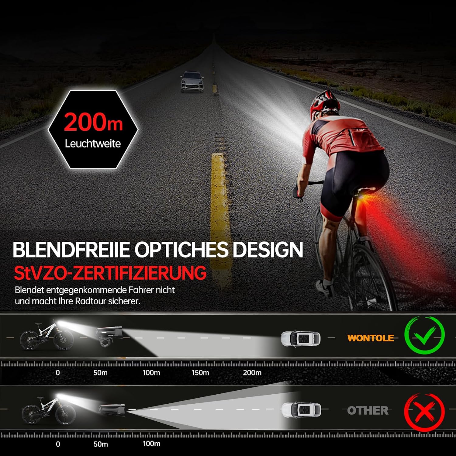 Thumbnail 5 de BOLEi LED Fahrradlicht 100 LUX