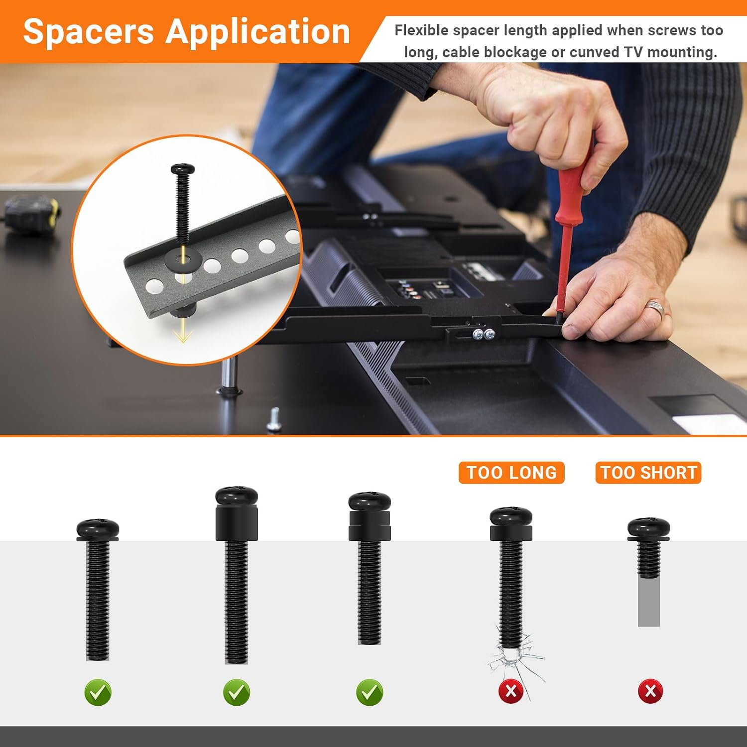 Detalle 1 de Xyxu TV Bracket Screws 76-piece kit for 80-inch TVs
