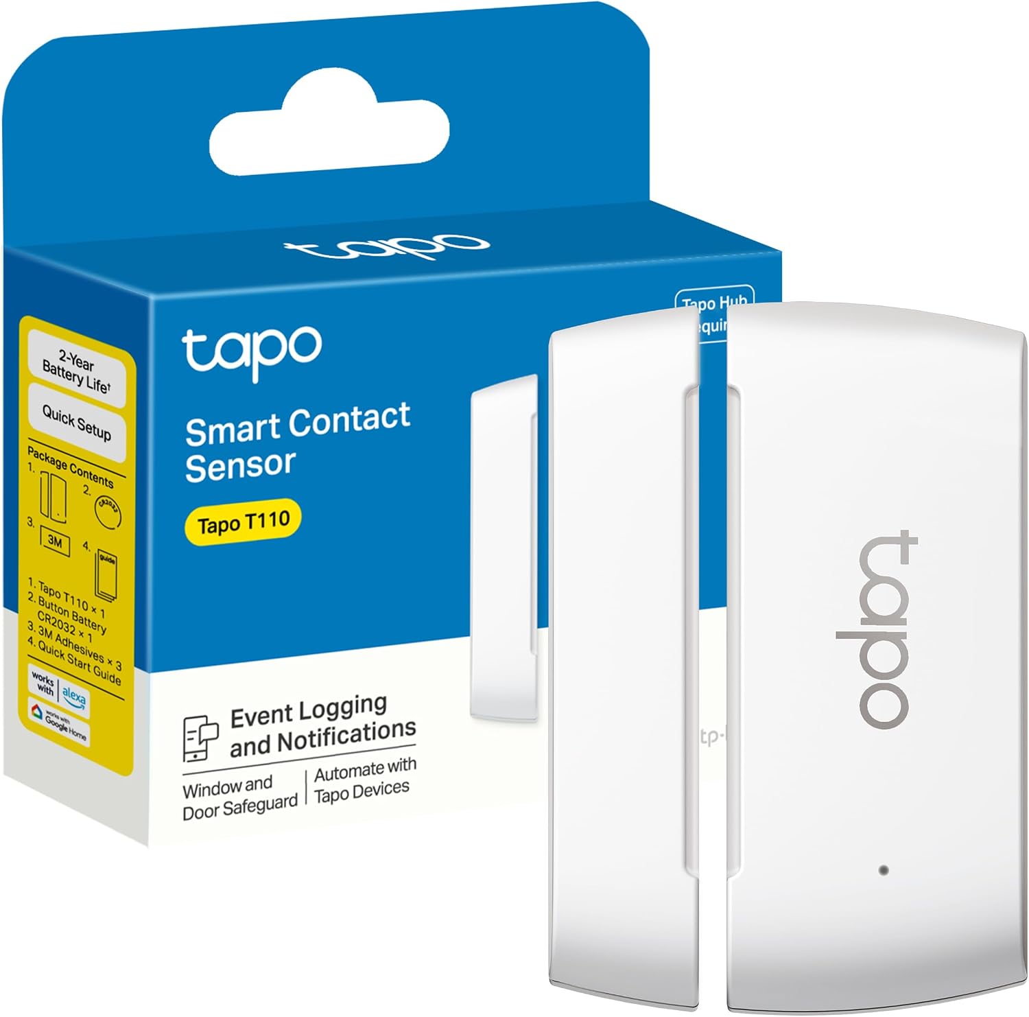 Detalle de Tapo TP-Link T110: Sensor de Contacto Inteligente para Puertas y Ventanas (Requiere Tapo Hub)