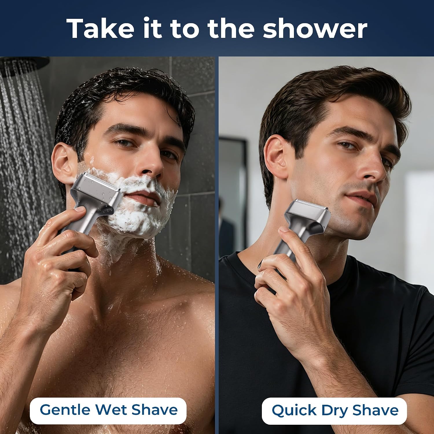 Thumbnail 3 de MAXGROOM Electric Foil Shaver for Men – 3 Floating Blades, IPX7 Waterproof, 70-Minute Run Time