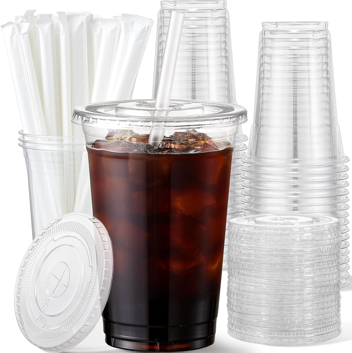 AOZITA 16 oz Disposable Clear Cups 50 Pack
