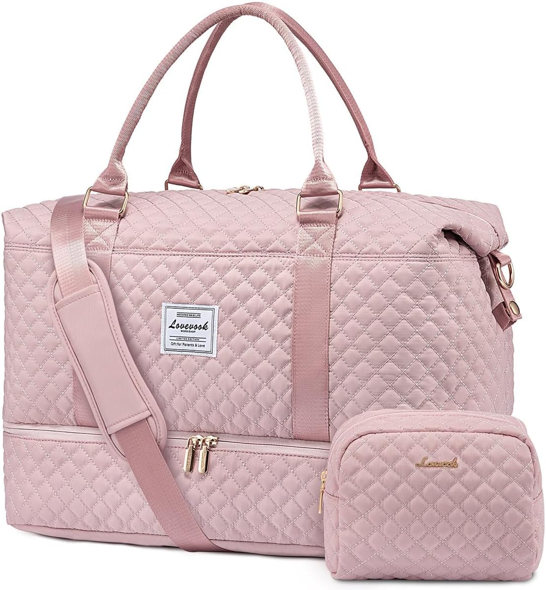Detalle de LOVEVOOK Borsone da viaggio donna grande con organizer e scomparto scarpe 48 x 23 x 34,5 cm