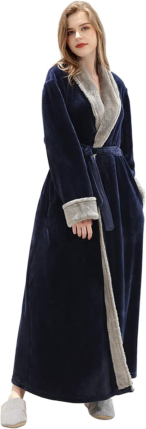 Detalle de PUTUO Peignoir Femme polaire longue chaud pour l'hiver
