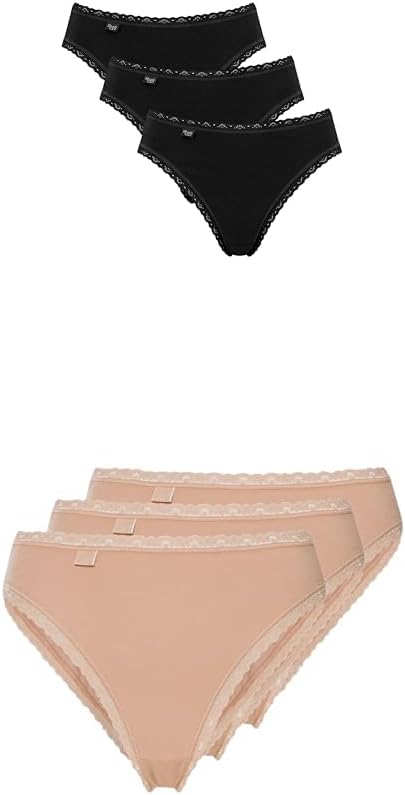 Detalle 2 de Sloggi 24/7 Cotton Lace Tai Slip – 3er-Pack: bequeme Baumwolle trifft feine Spitze
