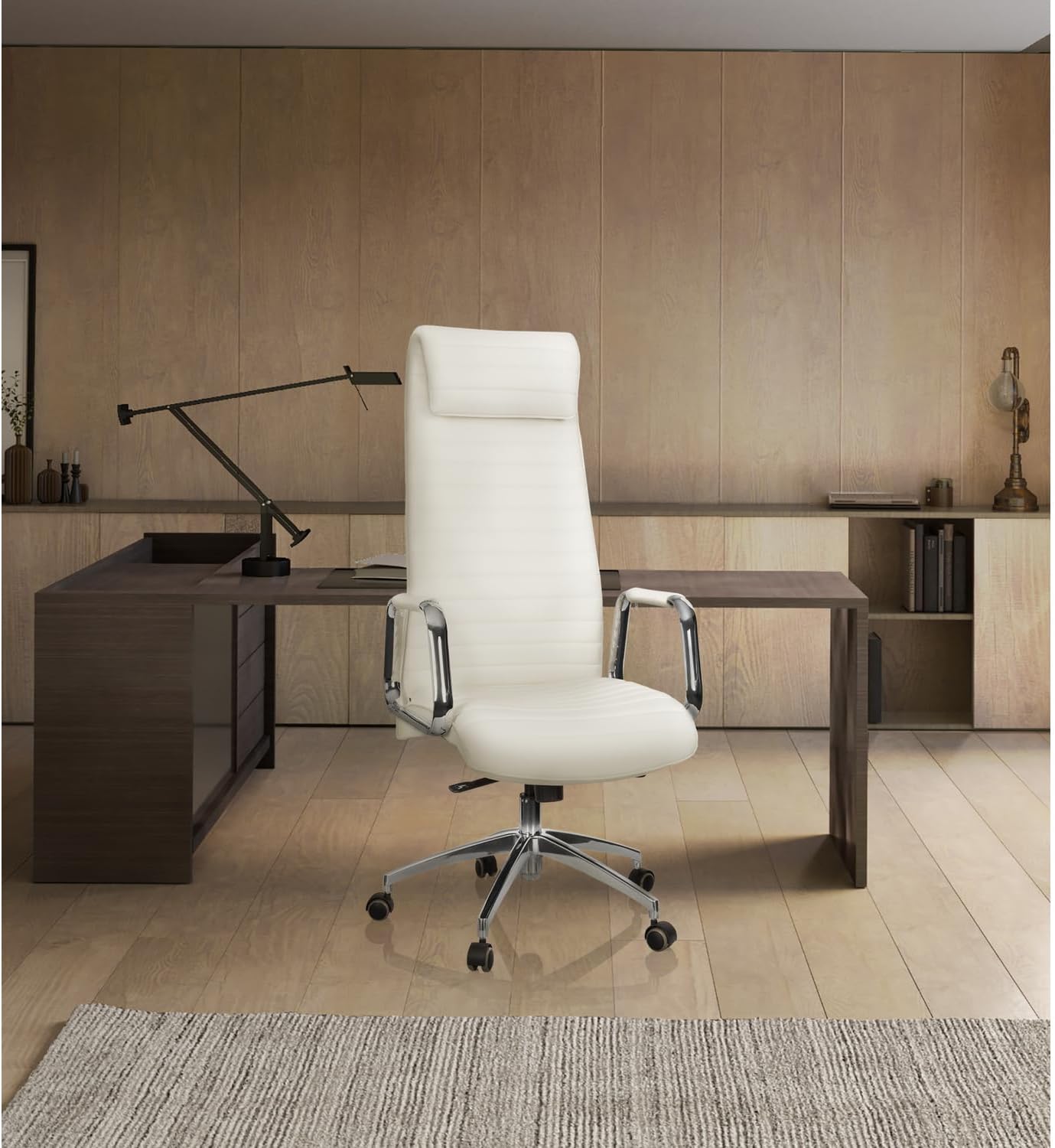 Detalle 2 de HJH Office 600902 Poltrona Girevole ASPERA 20 Pelle: élégante, ergonomica e regolabile per l’ufficio