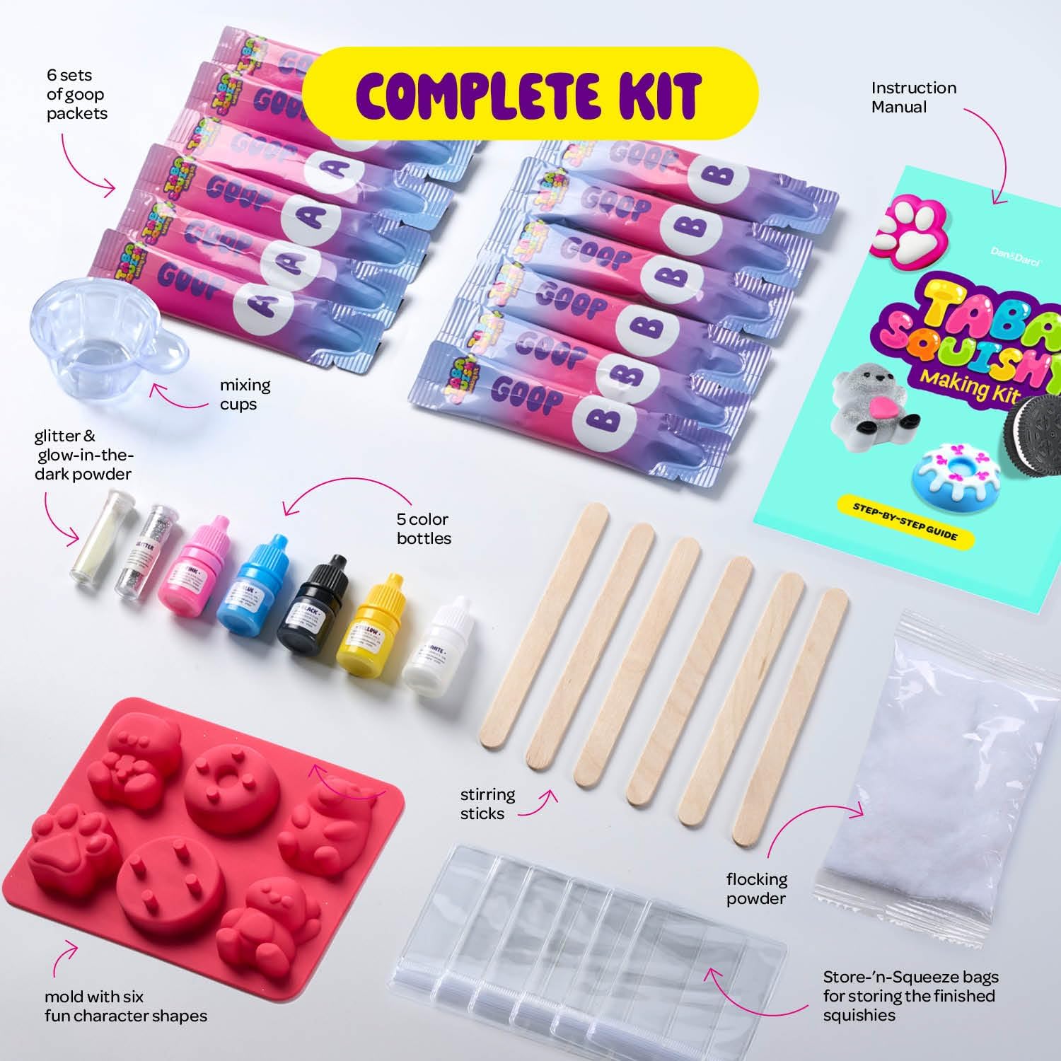 Thumbnail 4 de Dan&Darci Taba Squishy Making Kit for Kids – Craft Your Own Cute Squishies