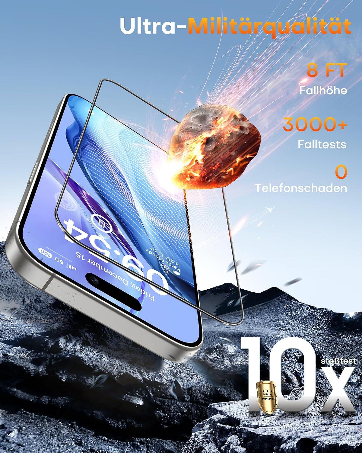 Thumbnail 3 de TOCOL Panzerglas für iPhone 16 Pro Max 9H