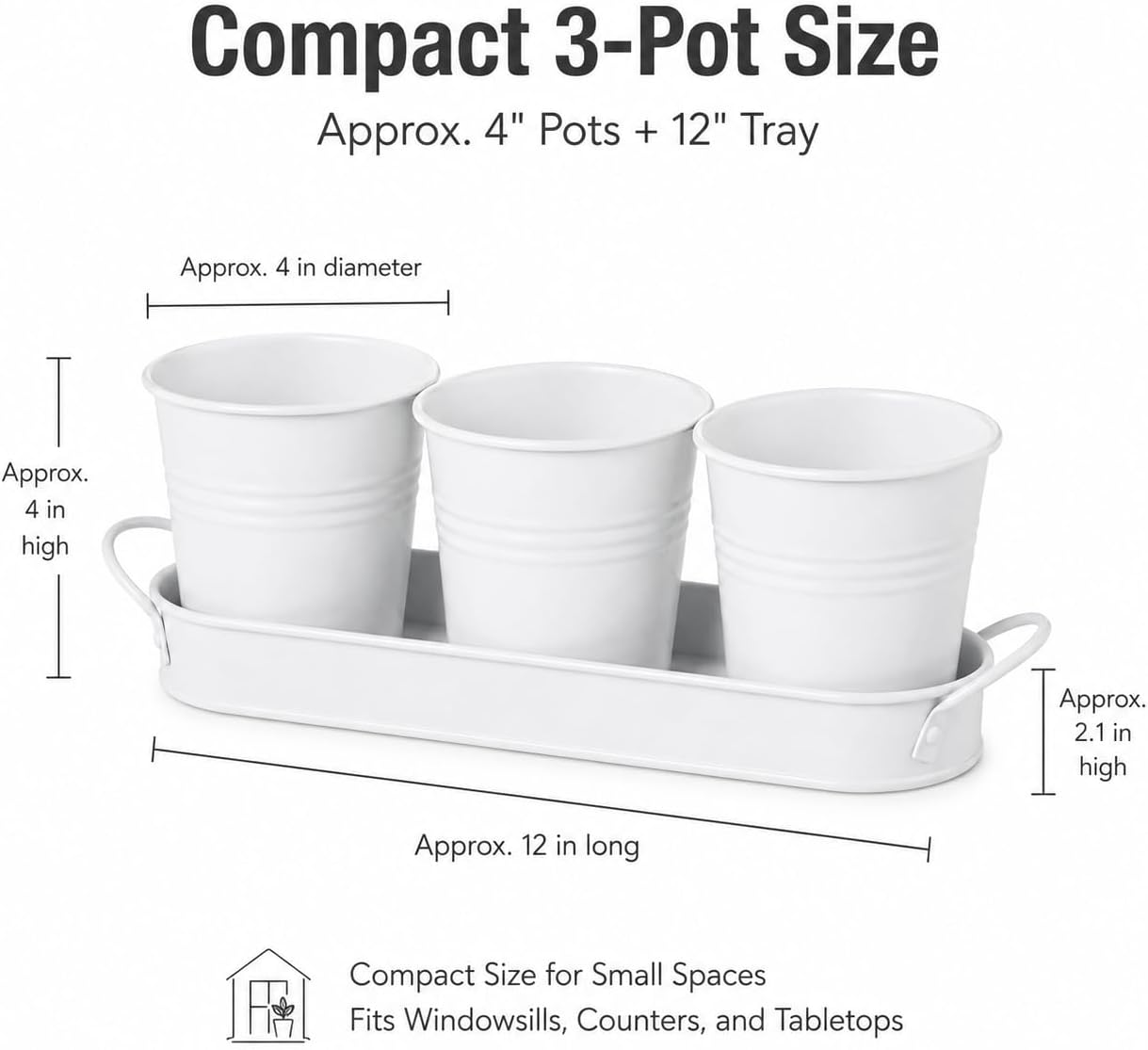Detalle de Indoor herb planter set, 4-inch pots
