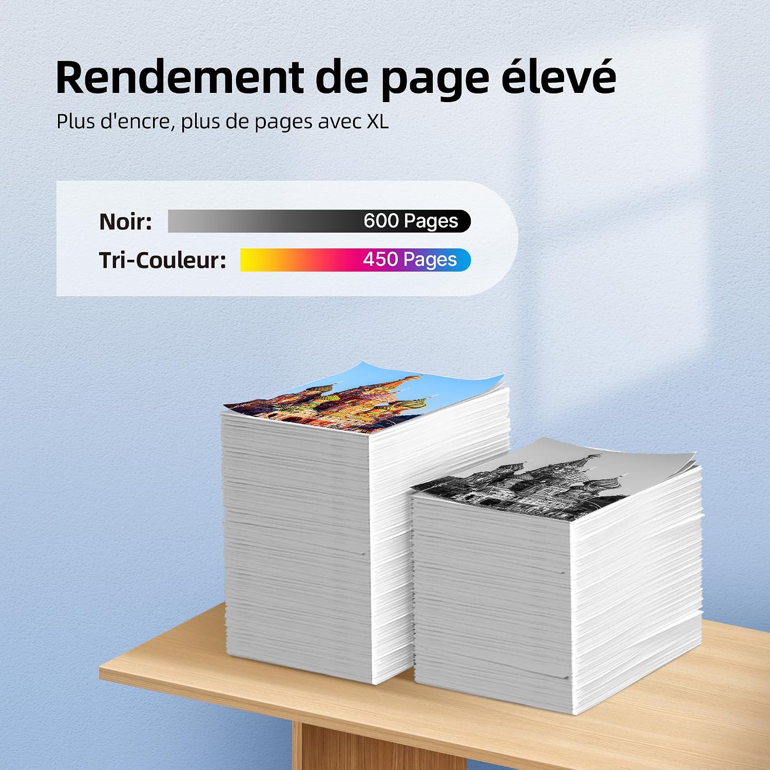 Detalle de Prodoki 302 XL 302XL – Cartouches HP Noir et Couleur, remplacement fiable pour DeskJet/OfficeJet