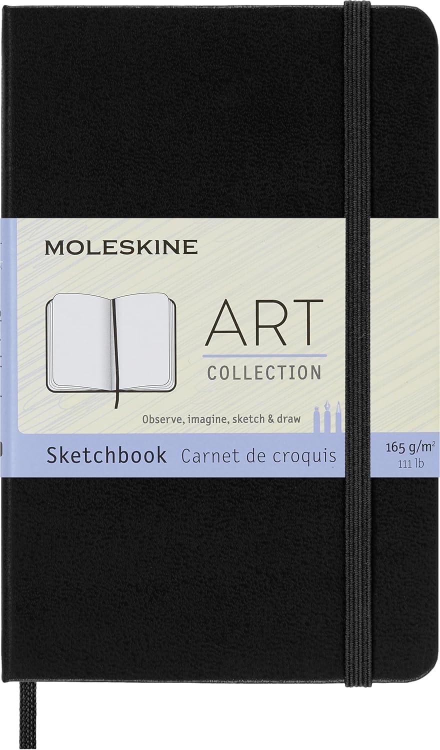 Detalle de Moleskine Art Skizzenbuch – Großes Zeichenalbum 13 x 21 cm, Hardcover, 104 Seiten, Schwarz