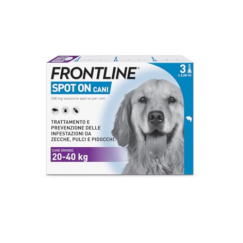 Detalle de Frontline Spot On Cani x3 (20-40 kg) – Antiparassario efficace contro pulci e zecche