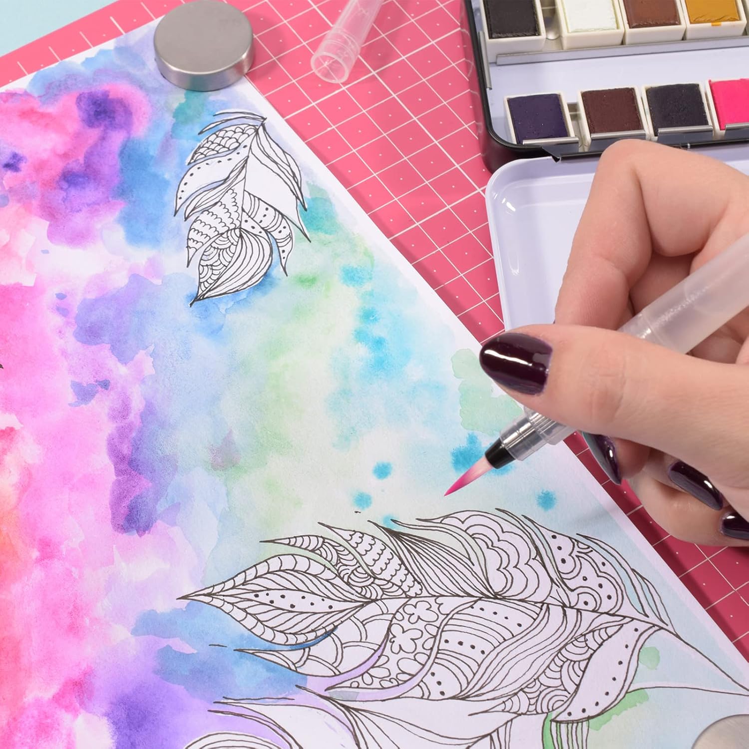 Thumbnail 3 de Vaessen Creative Papier Aquarelle Florence Pressé à Chaud A4 – 100 feuilles, 200 g/m², Blanc Intense