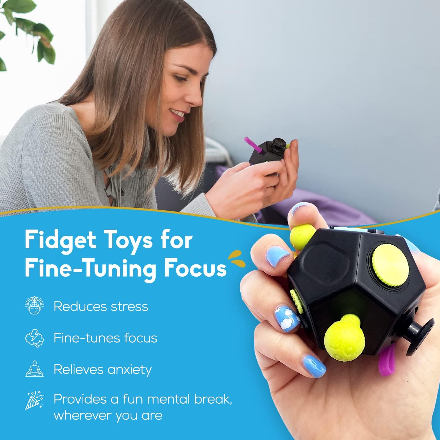 Thumbnail 1 de PILPOC theFube 12-Sided Fidget Cube with Case
