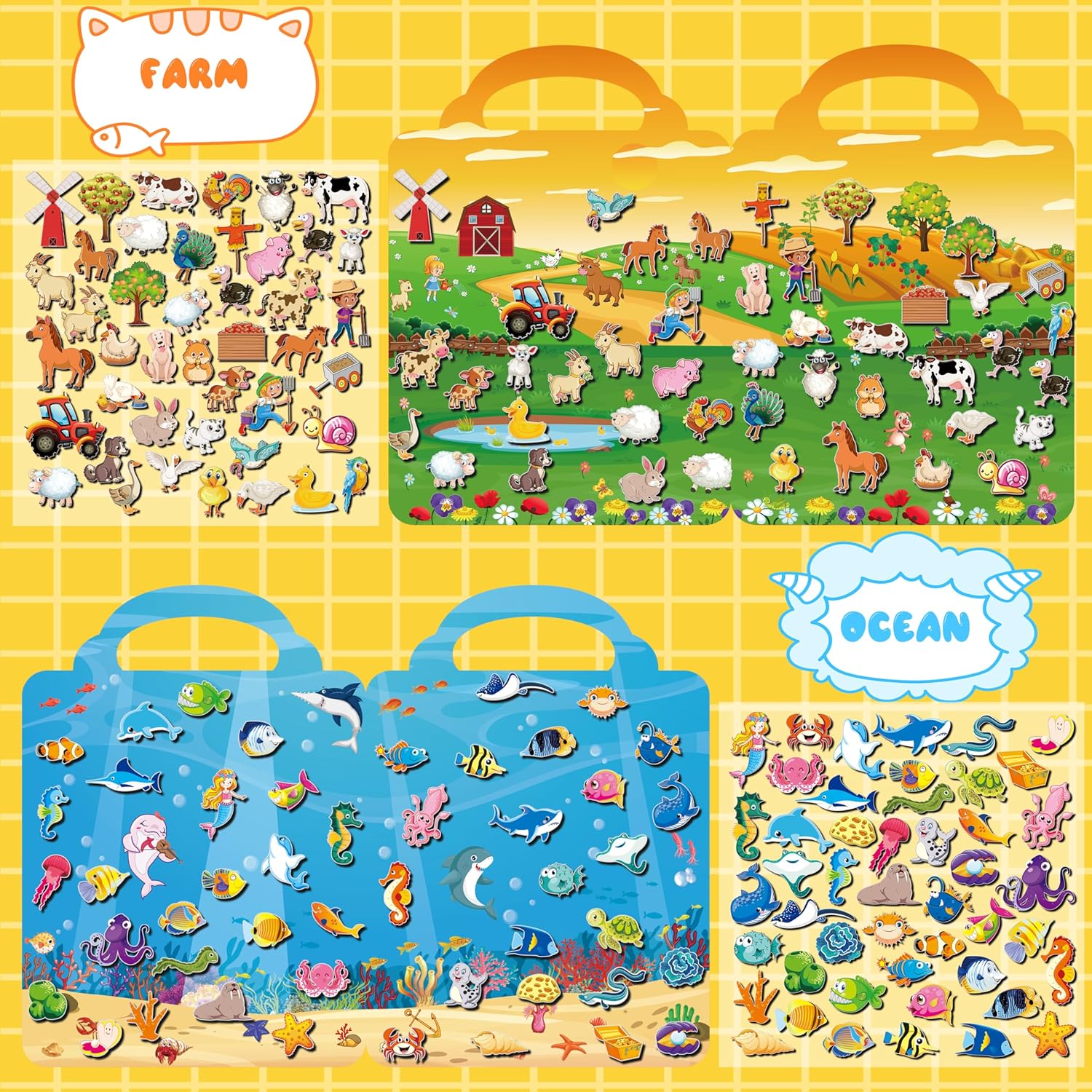 Thumbnail 6 de Kalysky 6-Set Puffy Sticker Books for Kids (Ages 1–4), 3D Reusable Sticker Activity Books