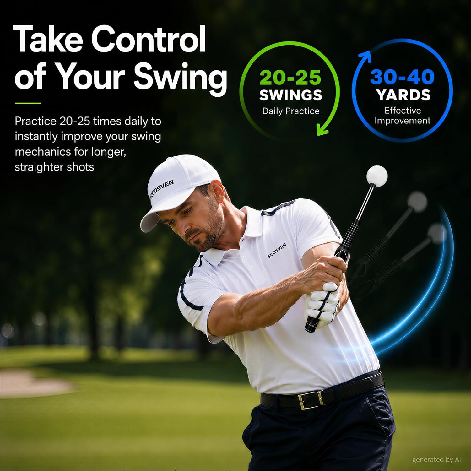 Detalle de ECOSEVEN Golf Swing Trainer, Right-Handed