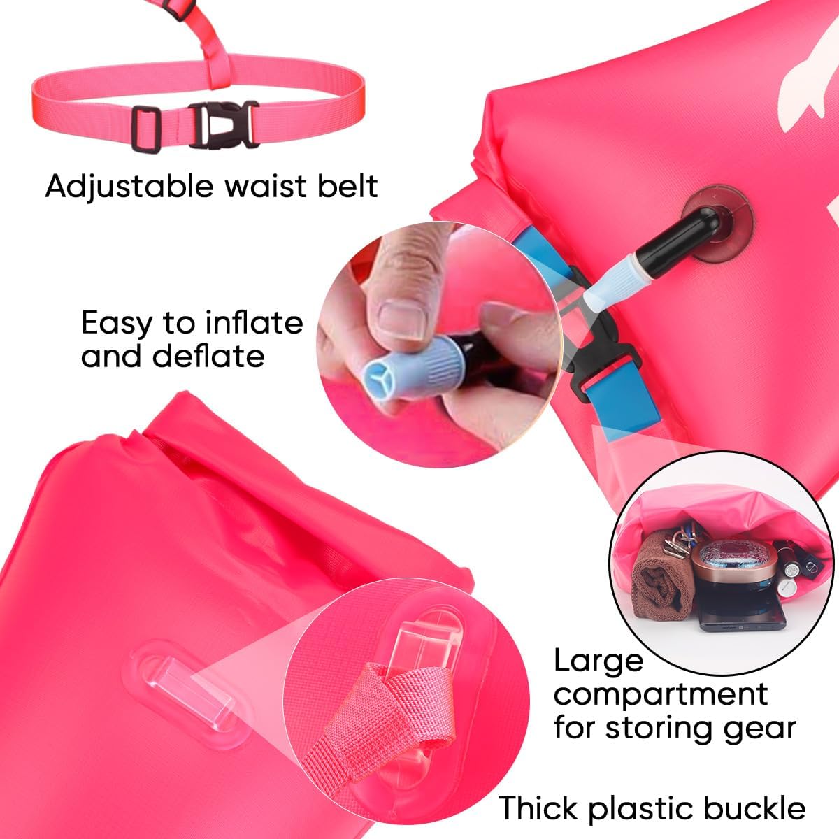 Thumbnail 1 de Confezione da 2 galleggianti da traino LUXHEIM in PVC, impermeabili e gonfiabili per nuoto e triathlon