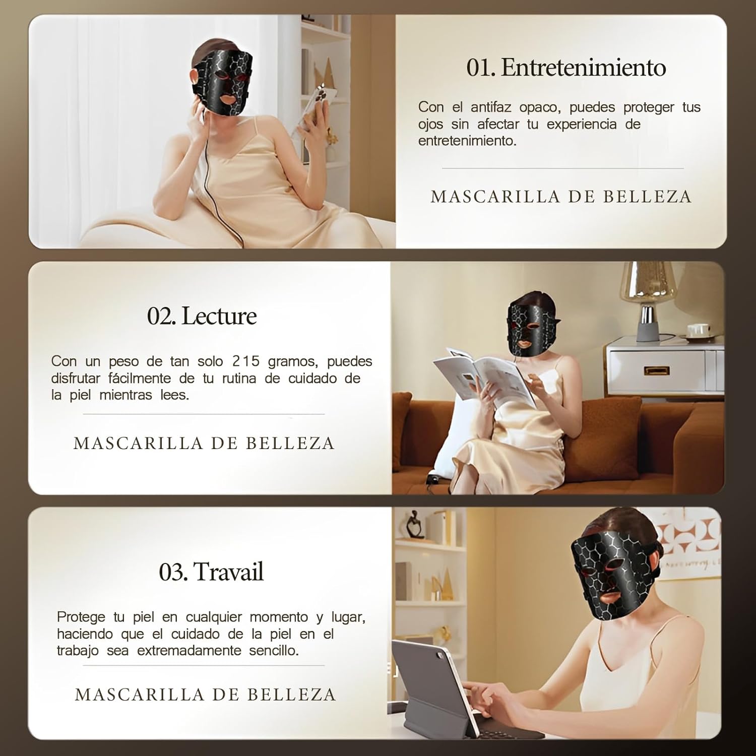 Thumbnail 6 de Masque Led XTRWHZ: thérapie lumineuse visage 7 couleurs avec télécommande