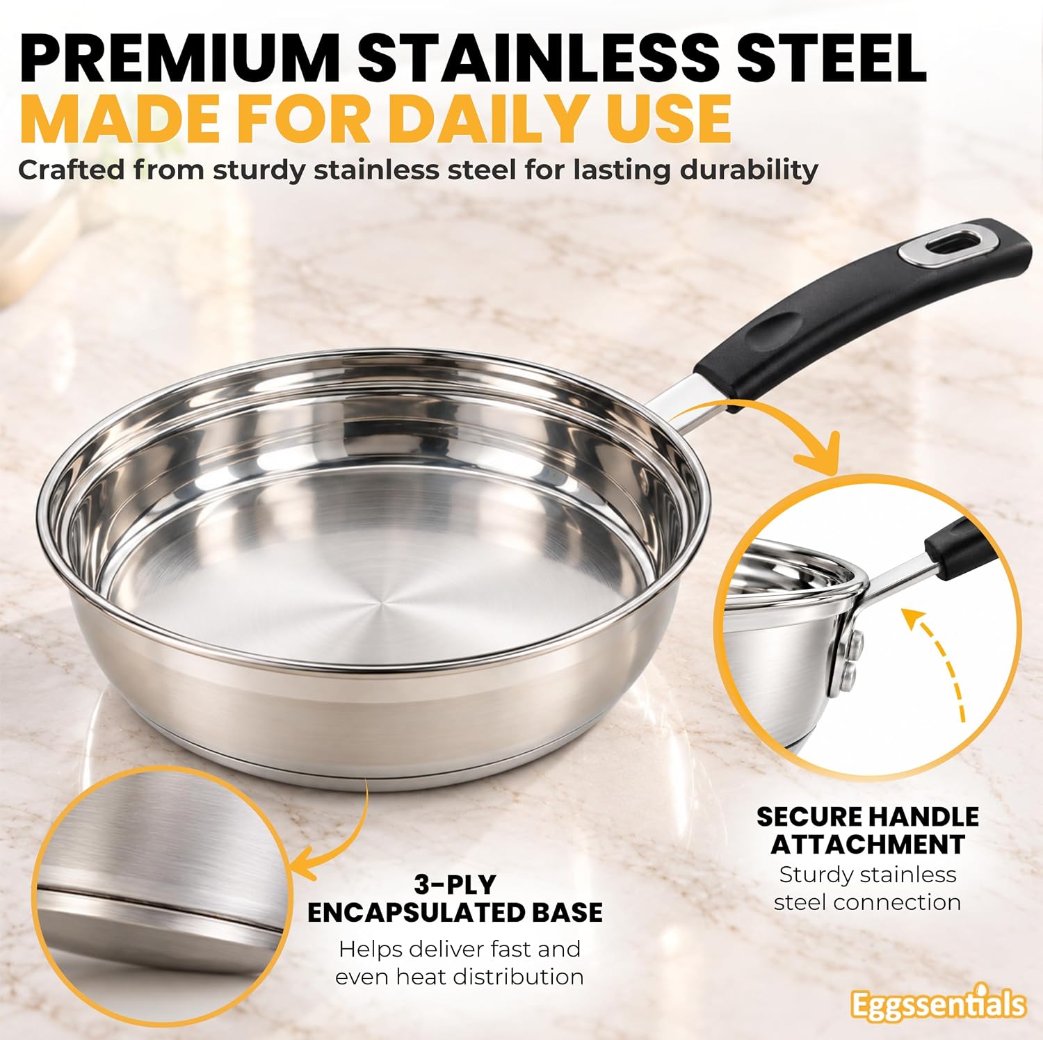 Thumbnail 6 de Eggssentials Egg Poacher (Stainless Steel Poached Egg Maker) with Spatula
