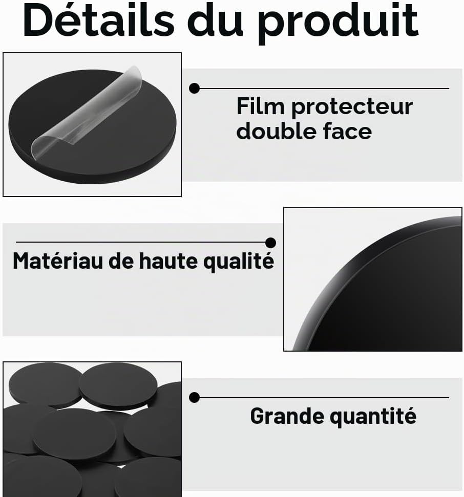 Detalle de Aolso ronde kunststof miniatuurbases van 32 mm, set van 40, zwart