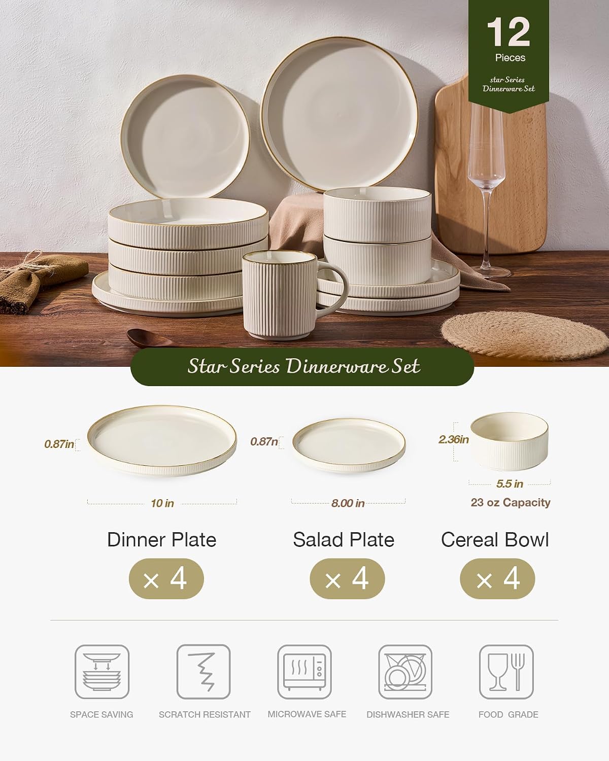 Thumbnail 2 de famiware Star Dinnerware Set 12pcs dinnerware 🍽