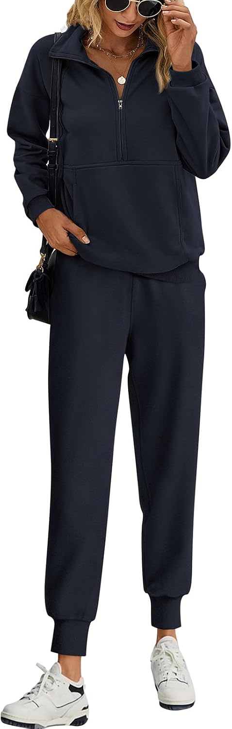 Detalle de PRETTYGARDEN 2-Piece Half Zip Sweatsuit