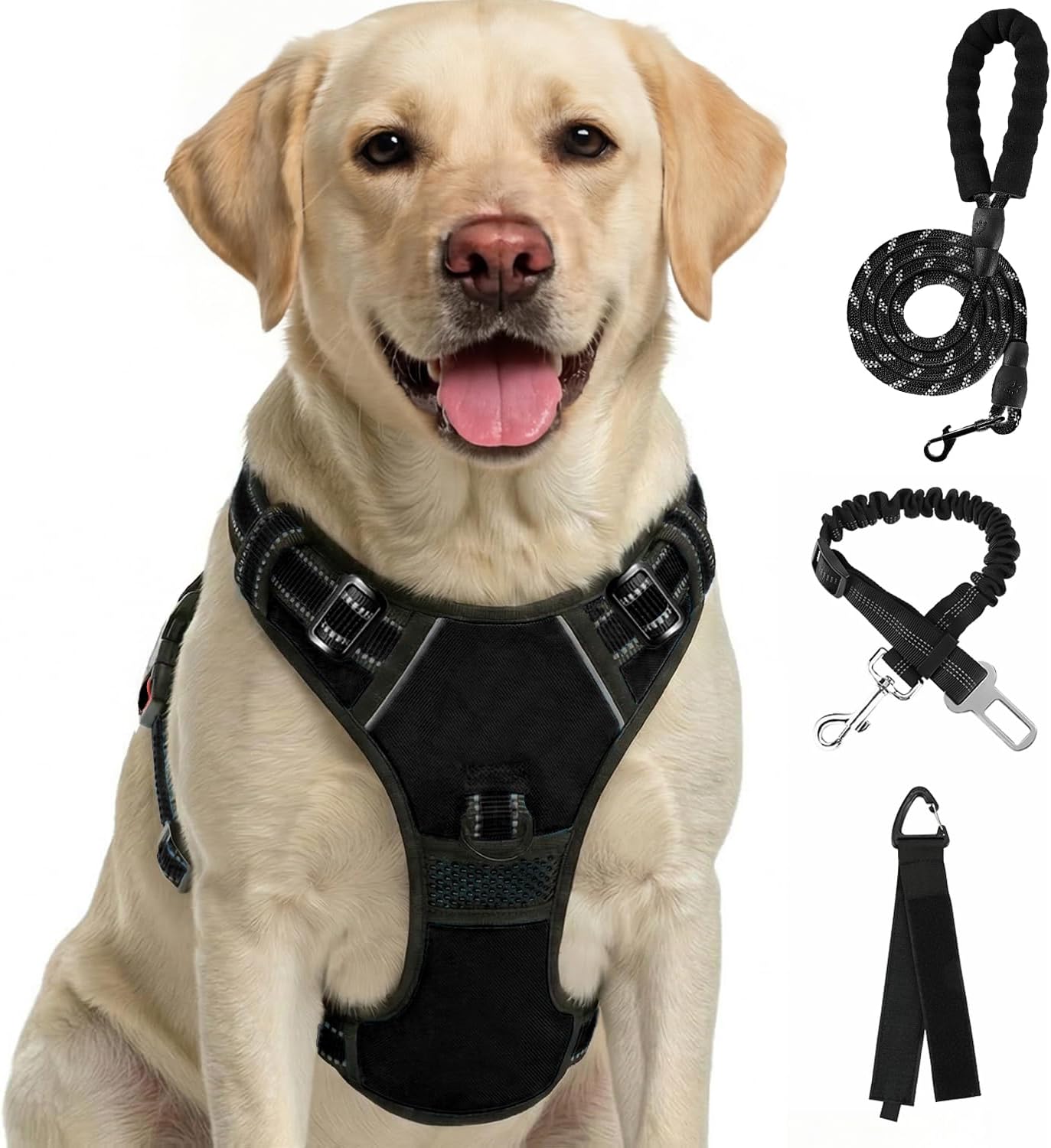 Detalle de FURRYFECTION XL Anti-Pull Dog Harness for Large Dogs: Extra Strong, Reflective Front & Back Clips