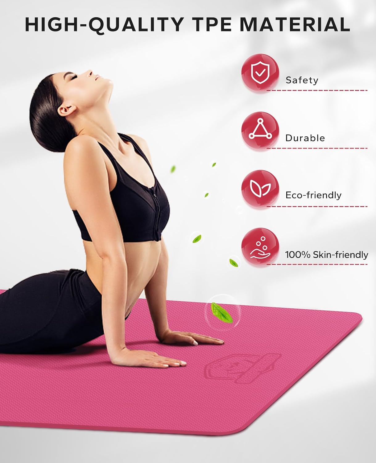 Thumbnail 4 de HAPBEAR Extra Large Yoga Mat, 72" x 48", 6 mm TPE, Double-Sided Grip