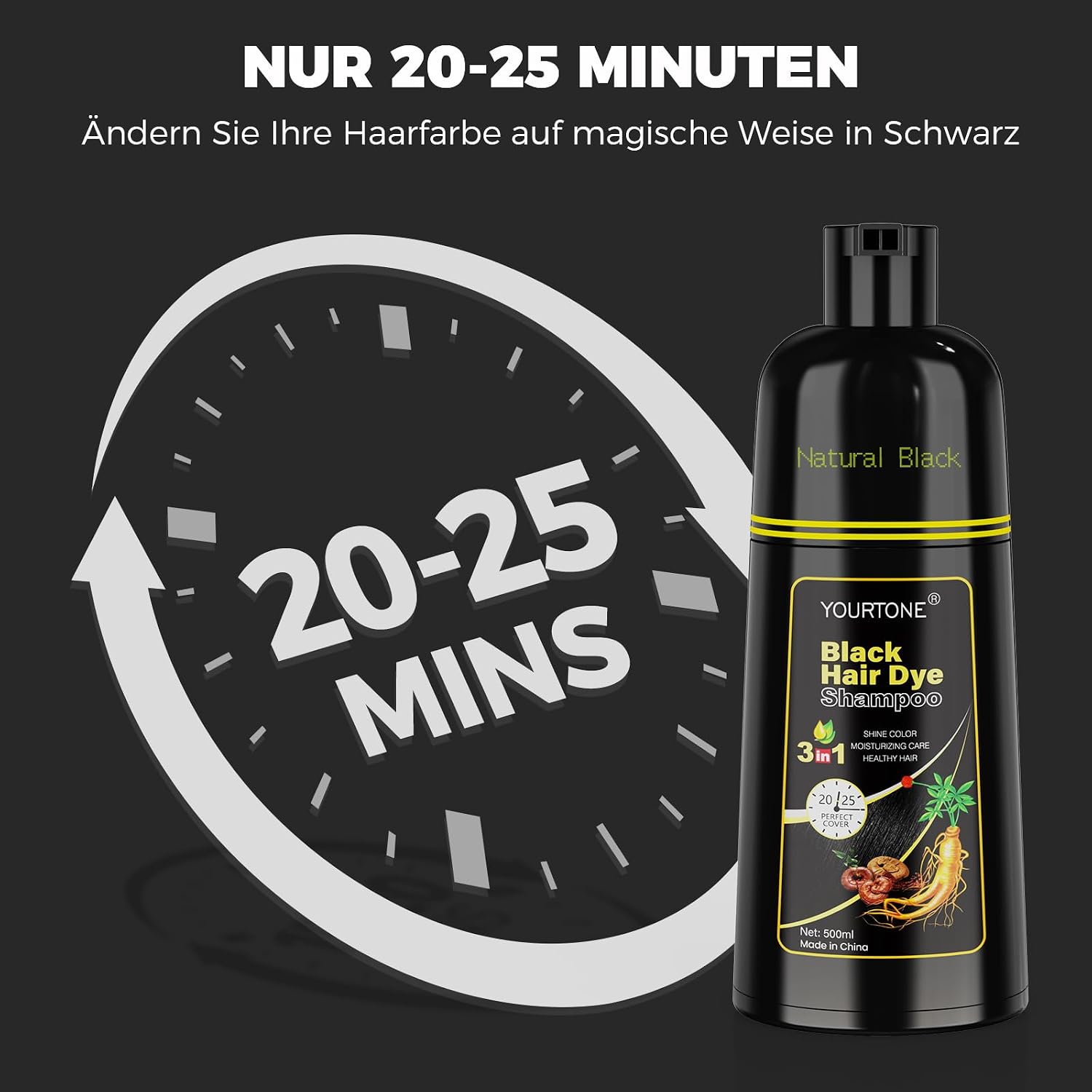 Thumbnail 4 de Black Hair Dye Shampoo Haarfarbe Schwarz 500 ml