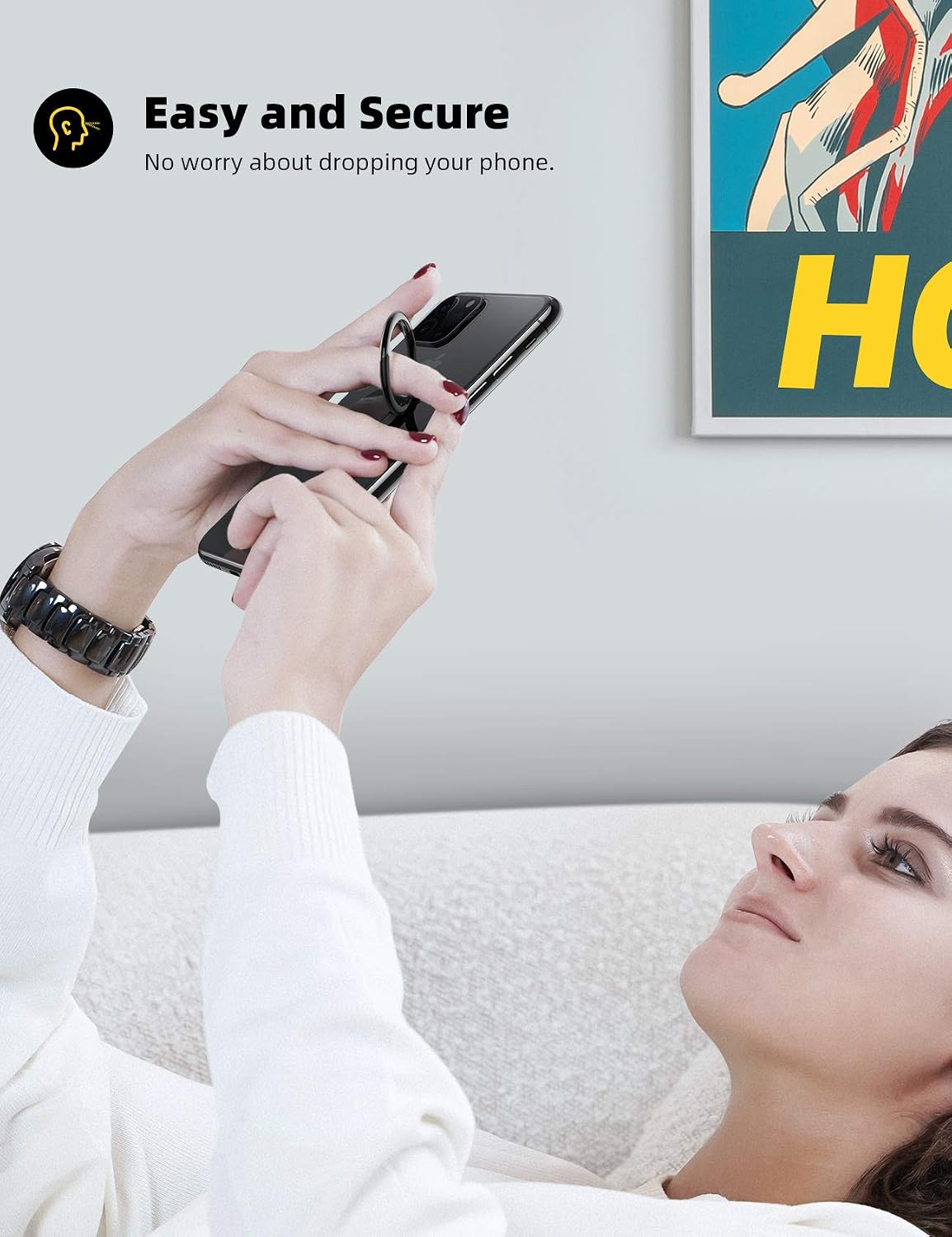 Detalle 2 de Lamicall Phone Ring Holder 360° adjustable grip