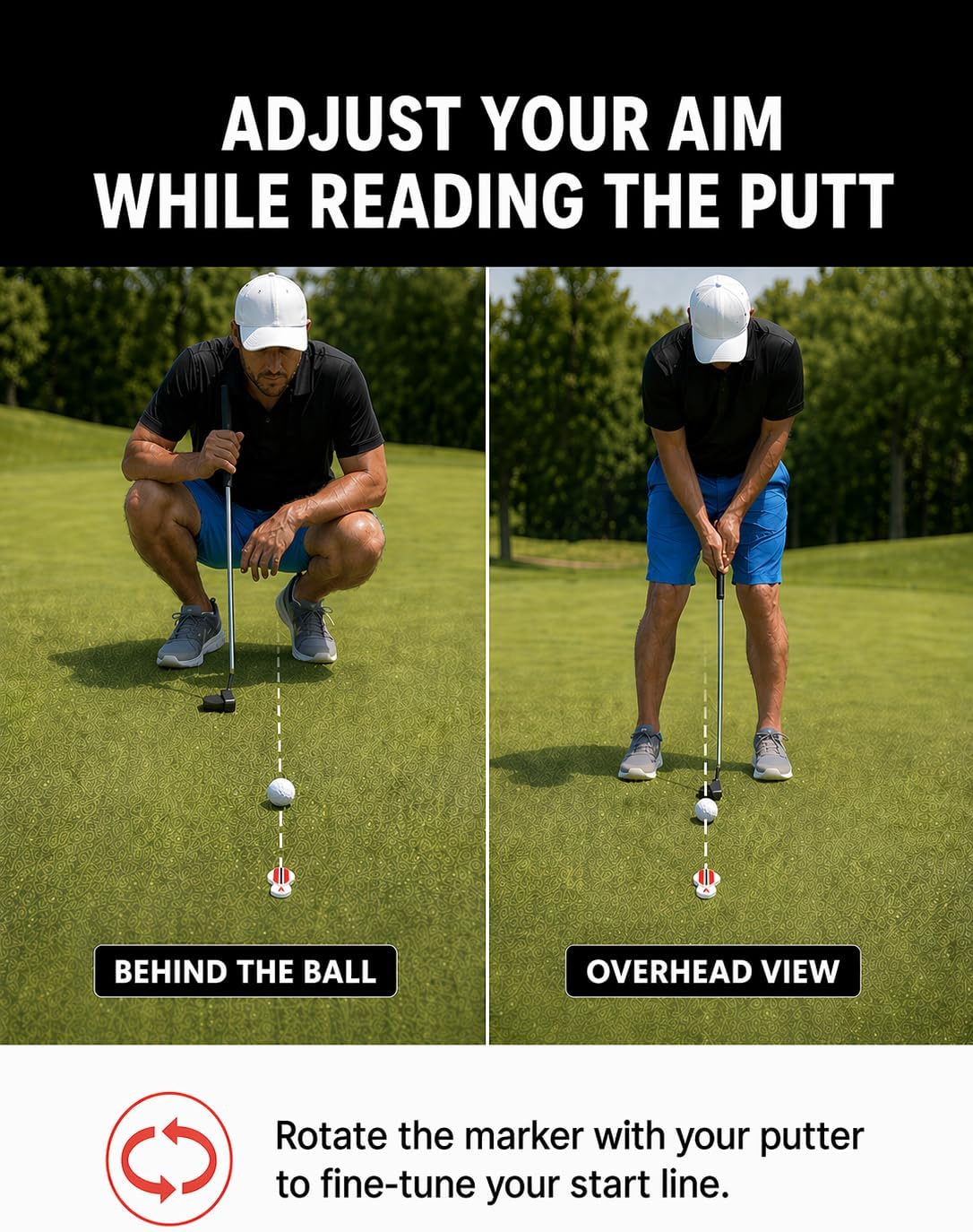 Thumbnail 5 de Fraser Fitness Alignment Ball Mark Golf Marker (360° rotation) for Putting Aid