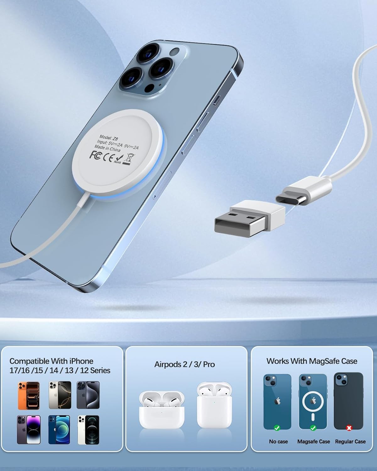 Thumbnail 3 de Apple MagSafe Magnetic Wireless Charger 2-port