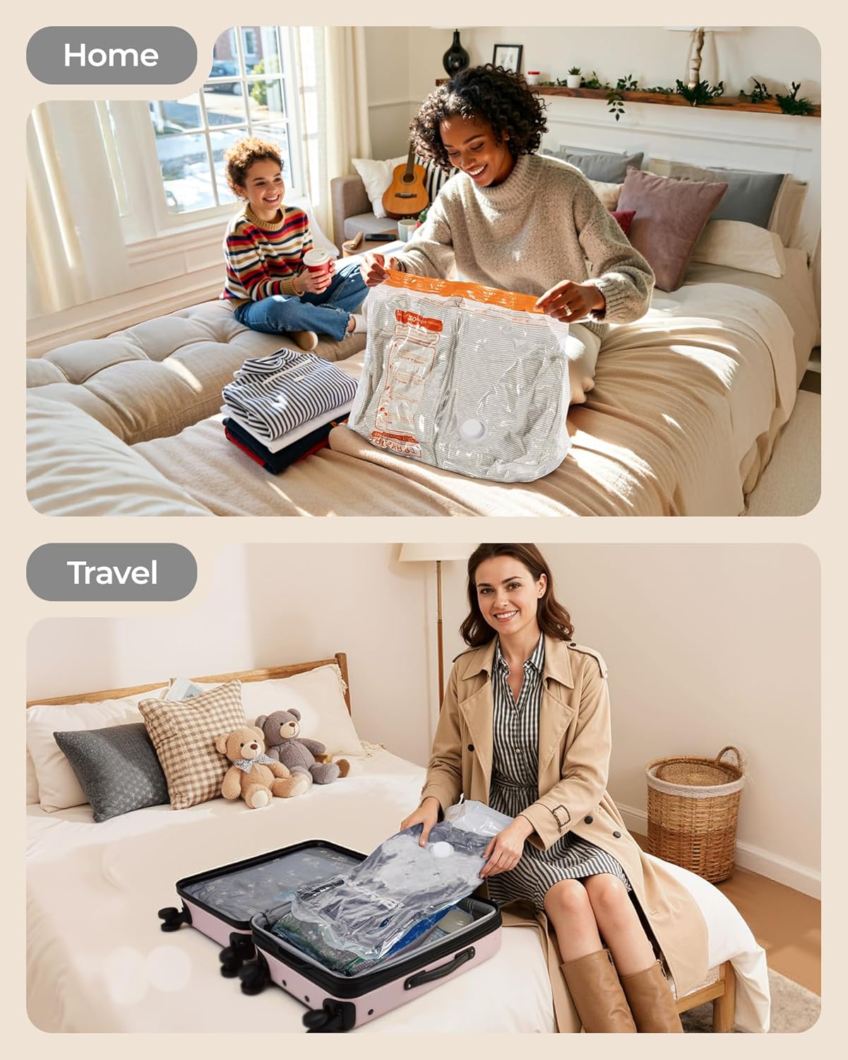 Thumbnail 6 de BAGSMART vacuum storage bags with wireless electric pump (18-pack) for travel, home and space-saving storage
