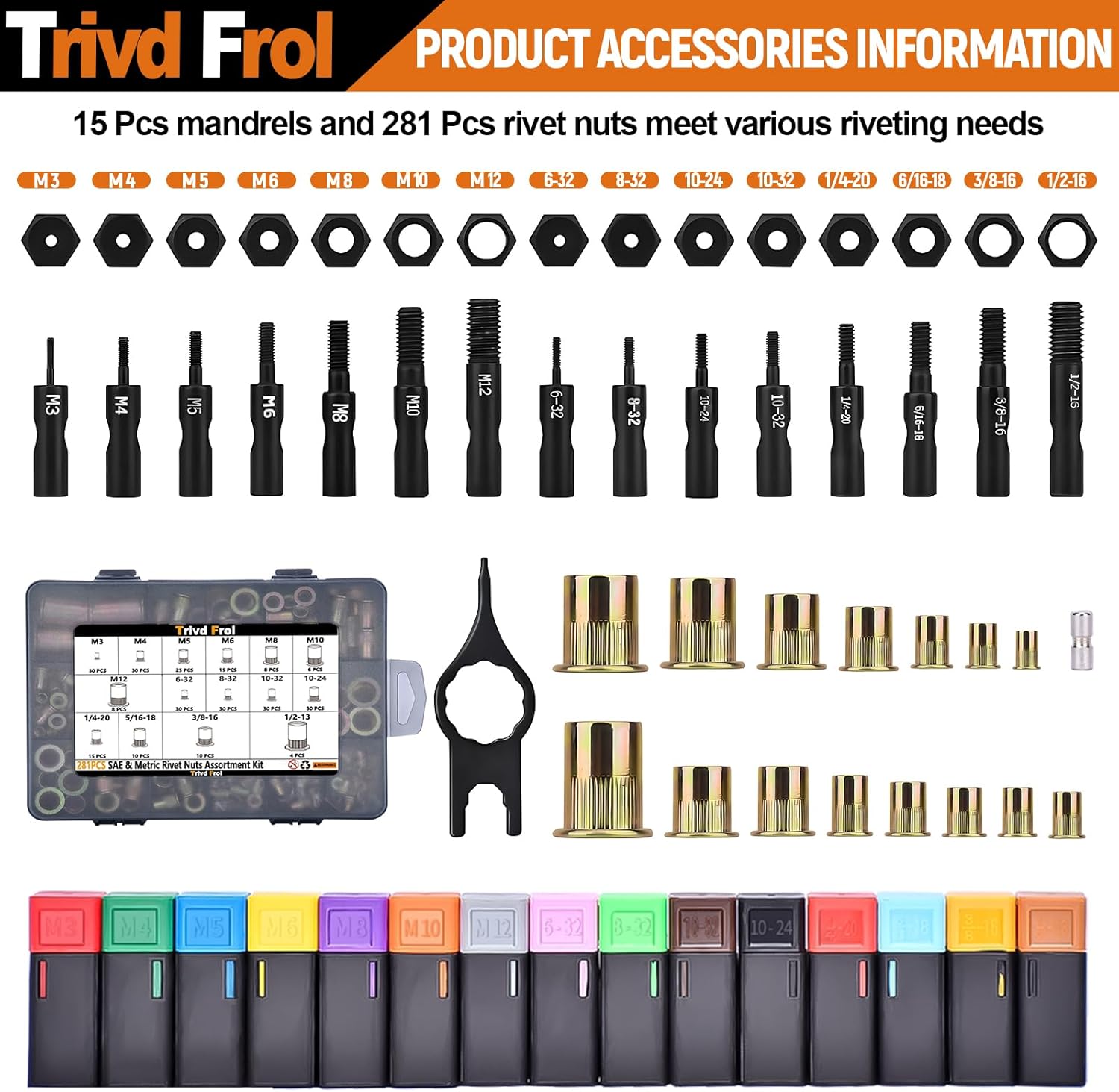 Thumbnail 1 de Trivd Frol 16" Rivet Nut Tool with 281-piece Kit 🛠