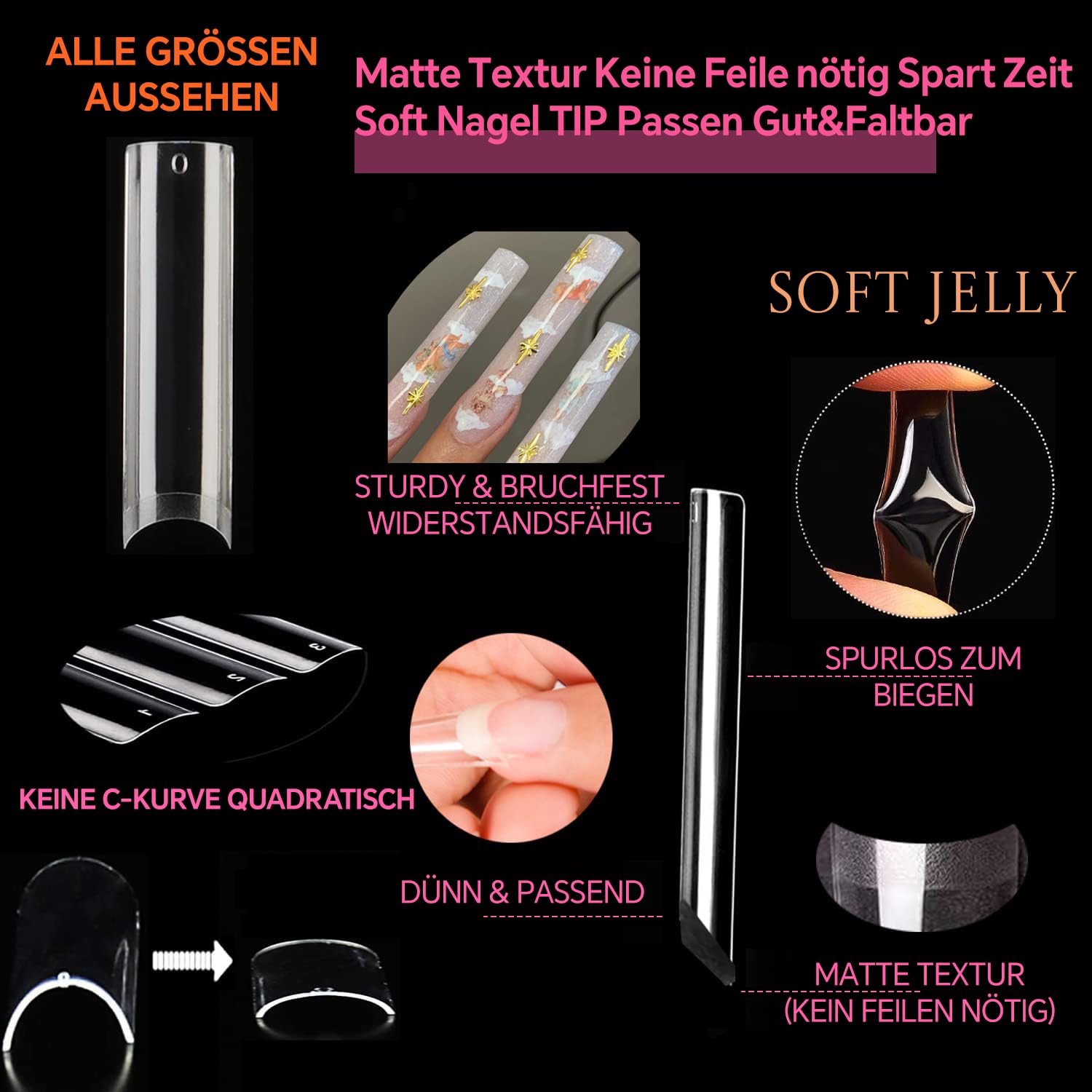 Thumbnail 3 de UNA GELLA Nail Tips Square XXL 120 Stück