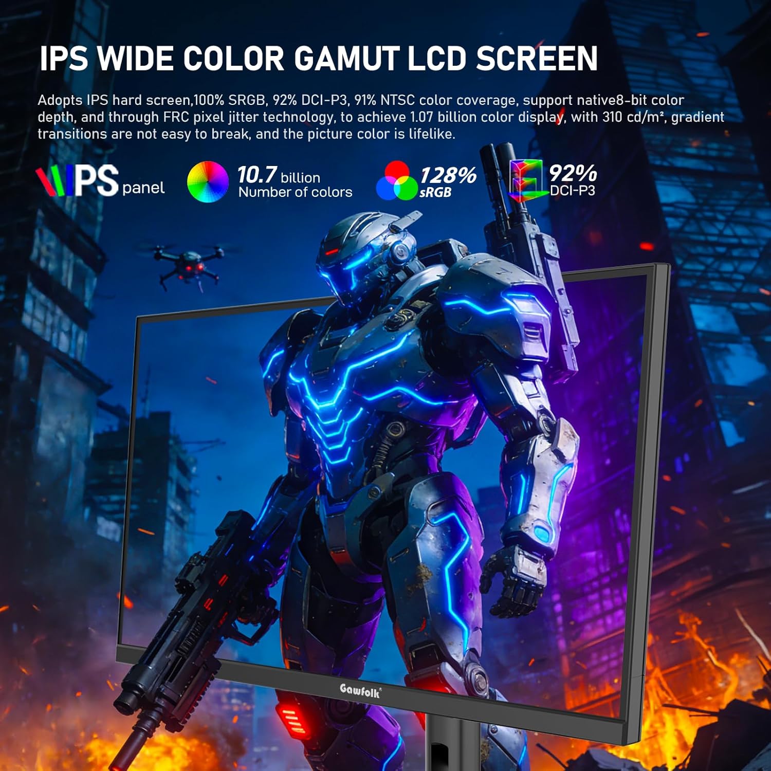 Thumbnail 3 de Gawfolk 27-Zoll 4K Gaming-Monitor (Dual-Mode UHD 160 Hz / FHD 320 Hz) mit IPS, FreeSync, HDMI 2.1 & DP 1.4