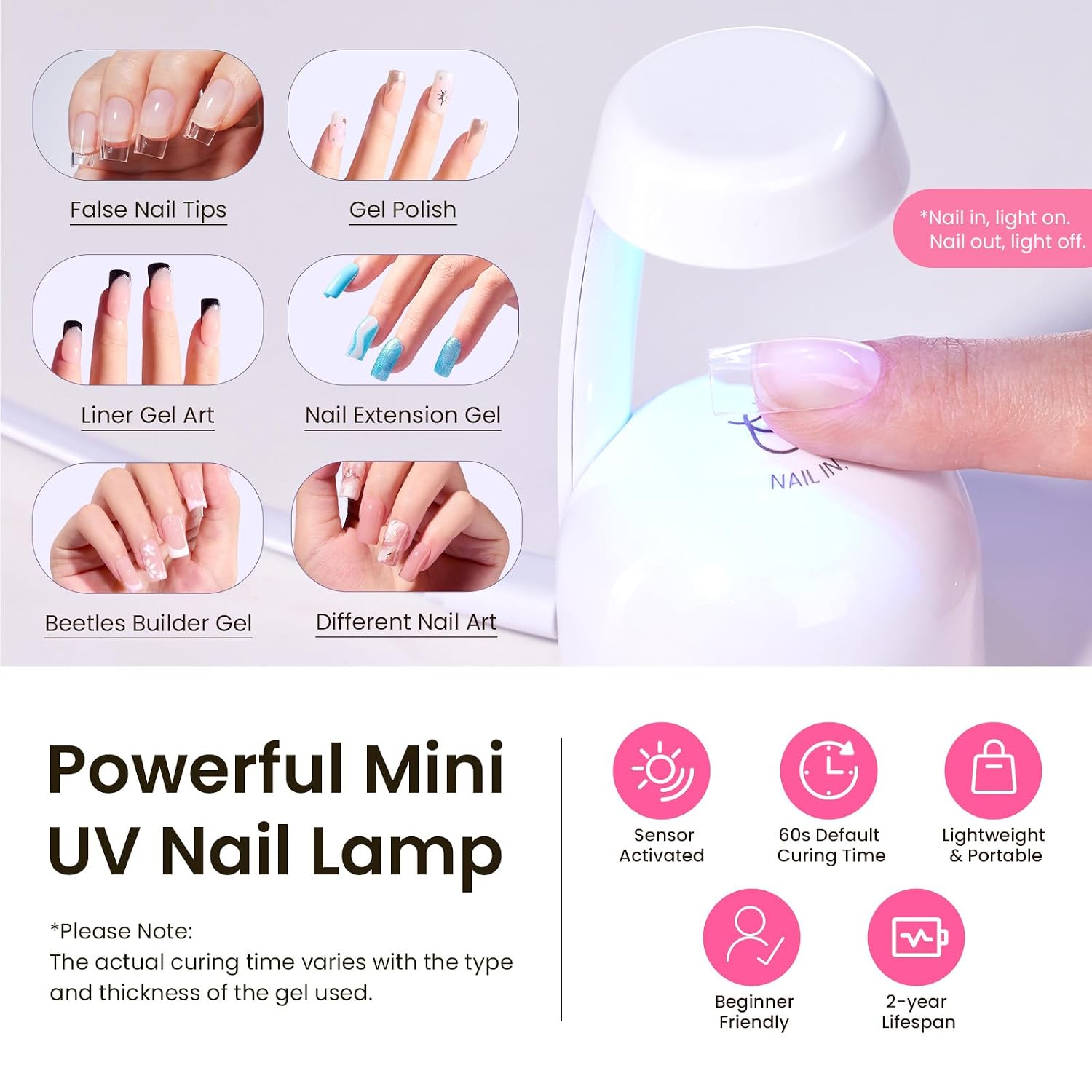 Detalle 1 de Beetles Nail Tips, Short Square