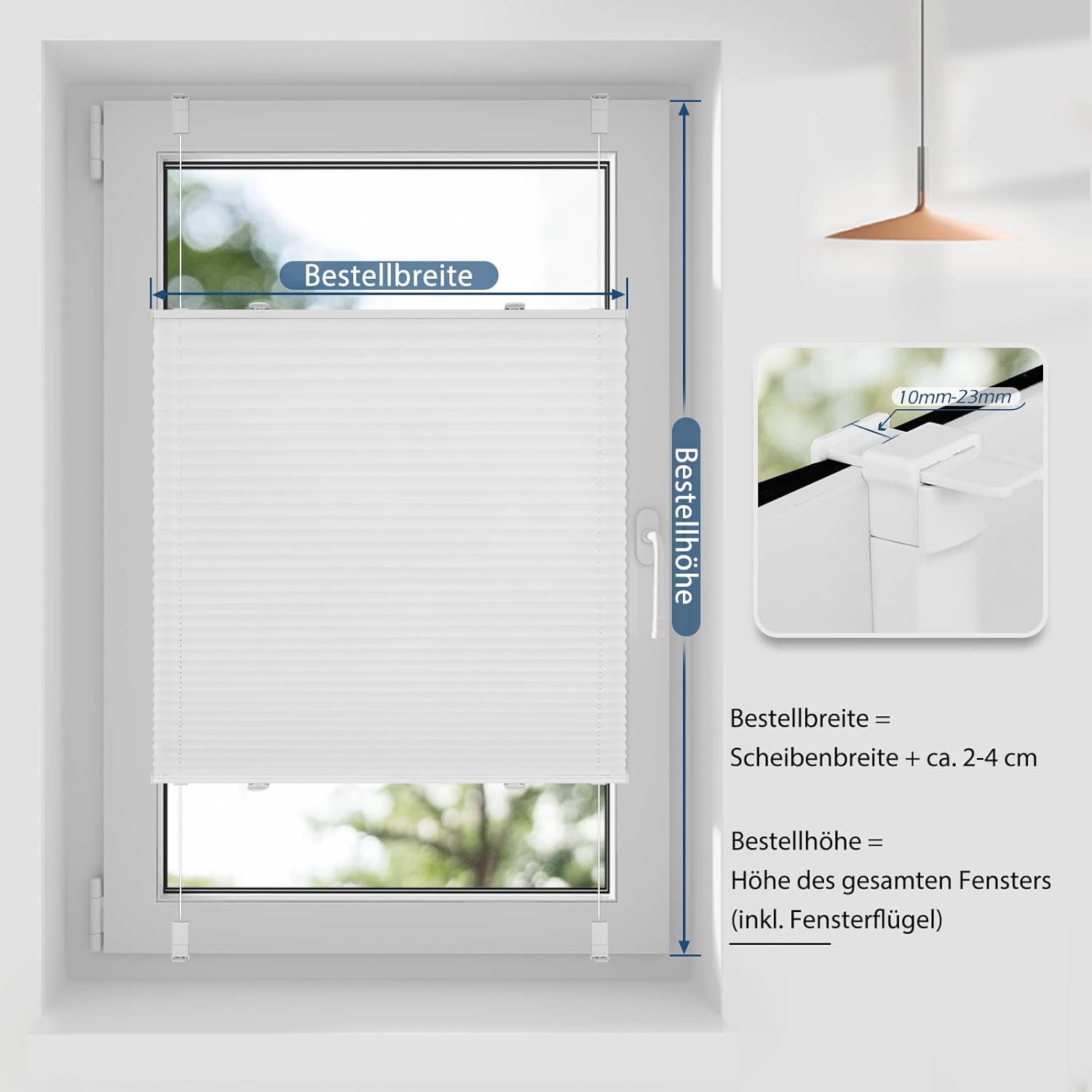 Thumbnail 4 de Plissee ohne Bohren Weiß 55 x 220 cm – Klemmfix, Blickdicht & lichtdurchlässig