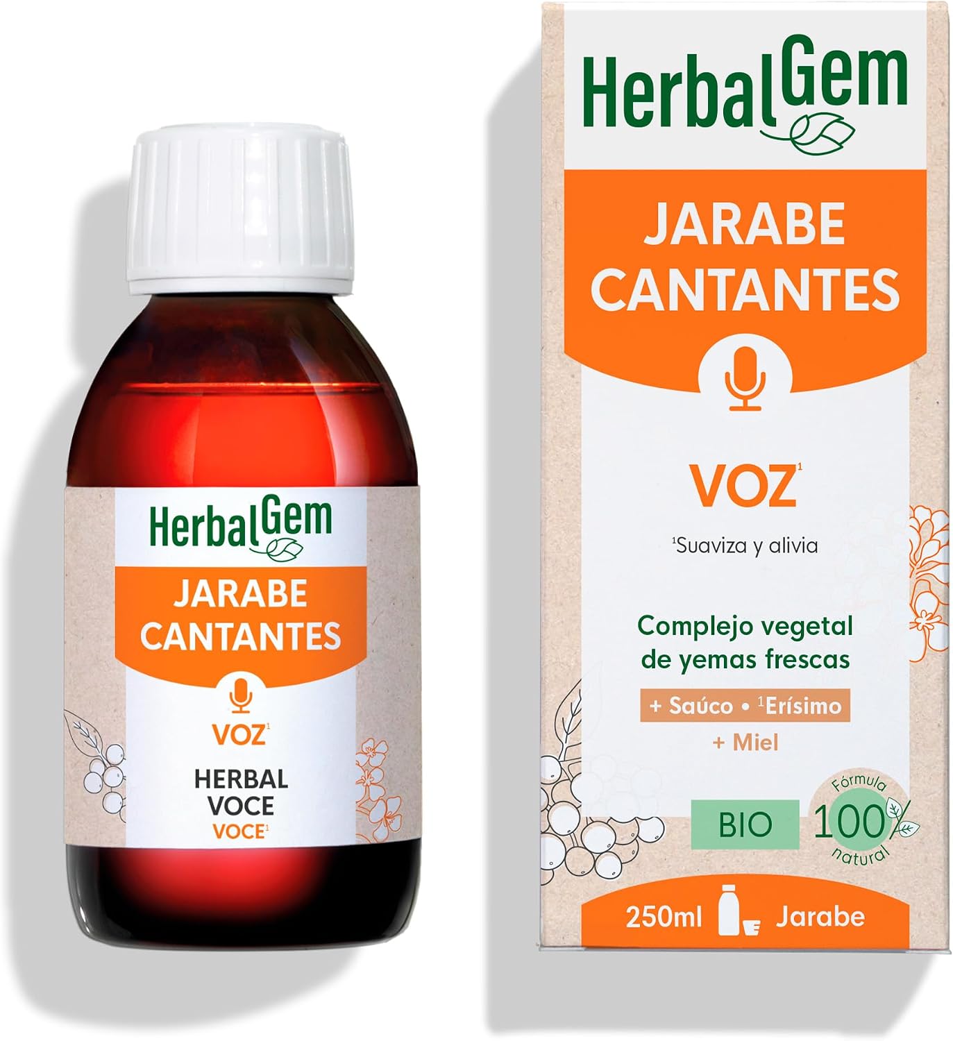 Detalle de HERBALGEM Jarabe de los Cantantes 🌿 - Vocales Saludables 250ml
