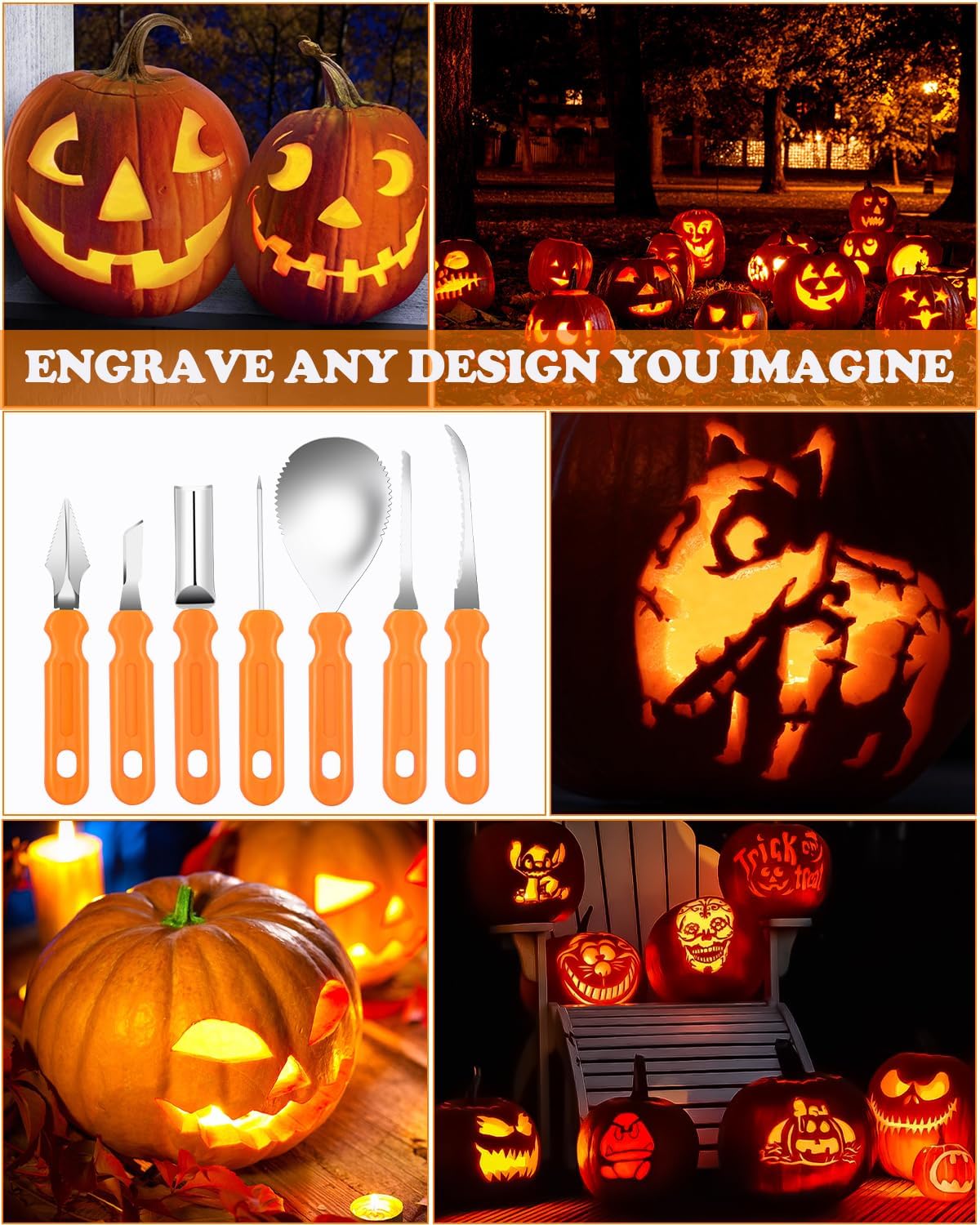 Detalle 2 de Pumpkin Carving Tool Kit, Stainless Steel