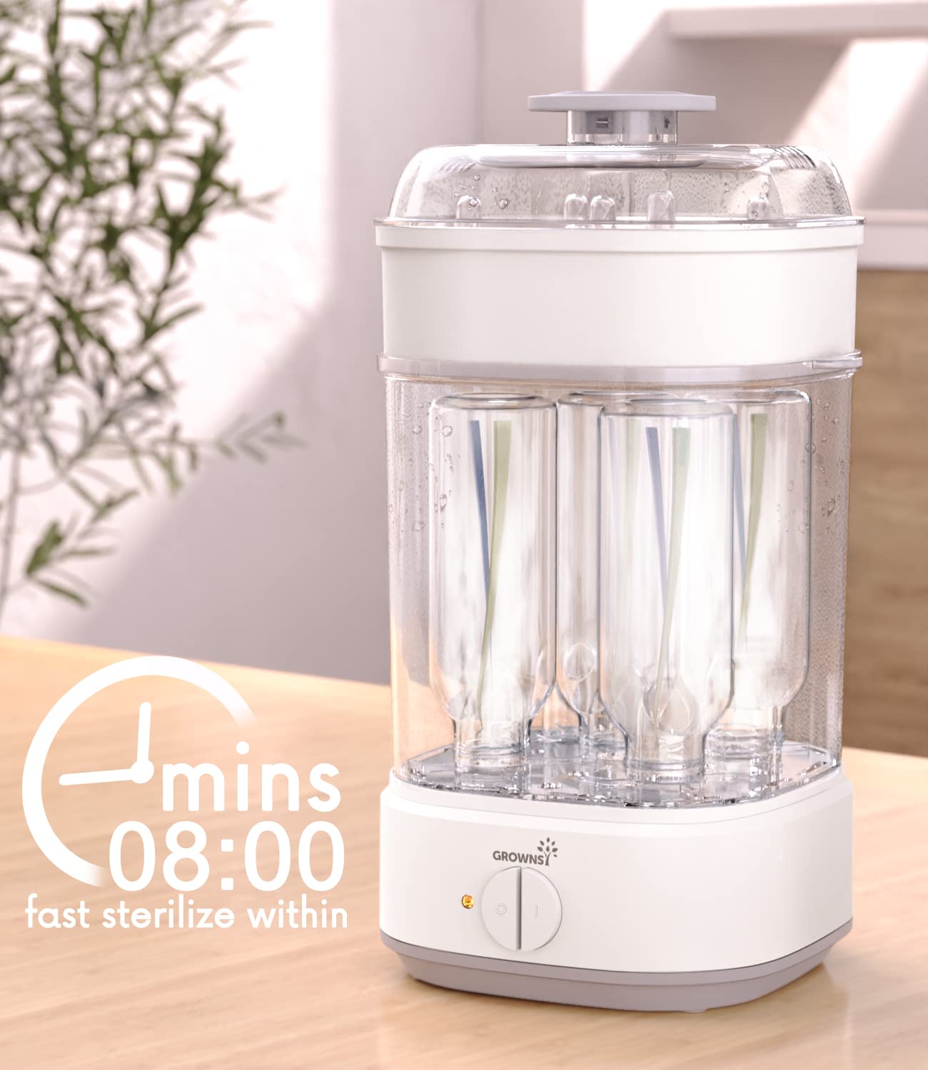 Detalle 2 de Grownsy Baby Bottle Sterilizer 8-Minute Sterilization
