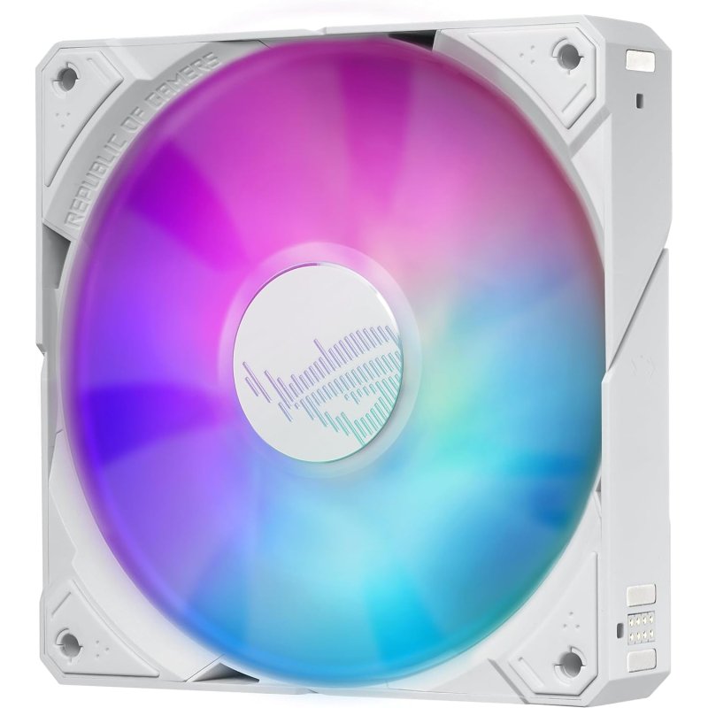 Detalle de ASUS ROG Ryujin III 360 ARGB White Edition: refrigeración líquida 360 mm con pantalla LCD