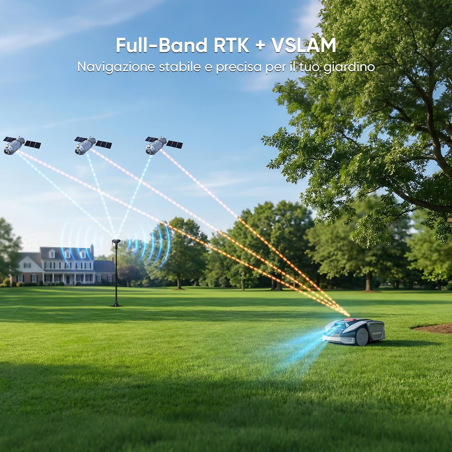 Detalle de Sunseeker S3: Robot Tagliaerba Senza Filo per Giardini fino a 800 m² con RTK + Vision