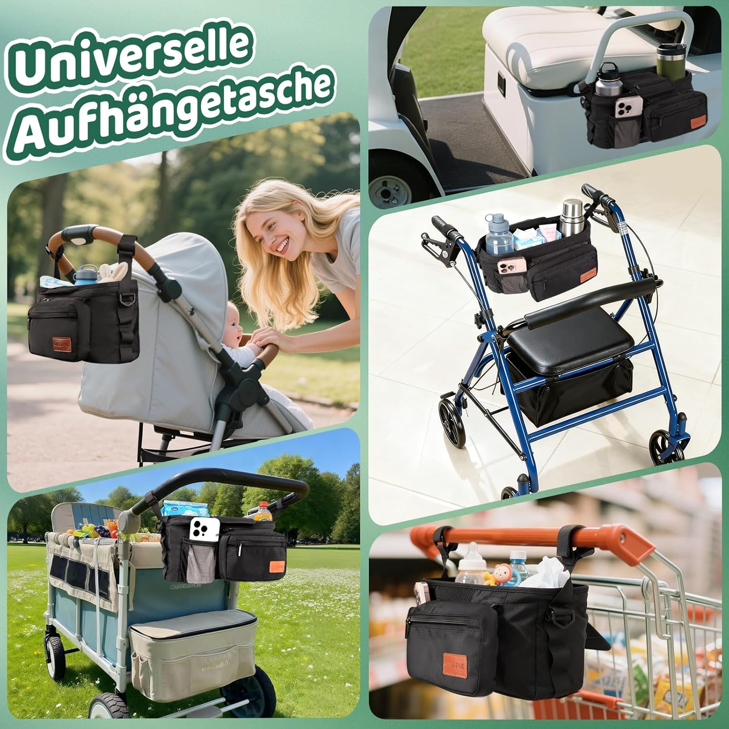 Thumbnail 4 de Guiseapue Universal Kinderwagenorganizer Großer Stauraum