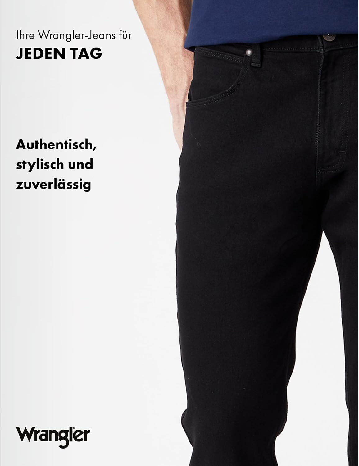 Thumbnail 6 de Wrangler Herren Jeans Regular – Mid Waist, Regular Fit, Blau/Schwarz, Größe W30–W44, Länge 36