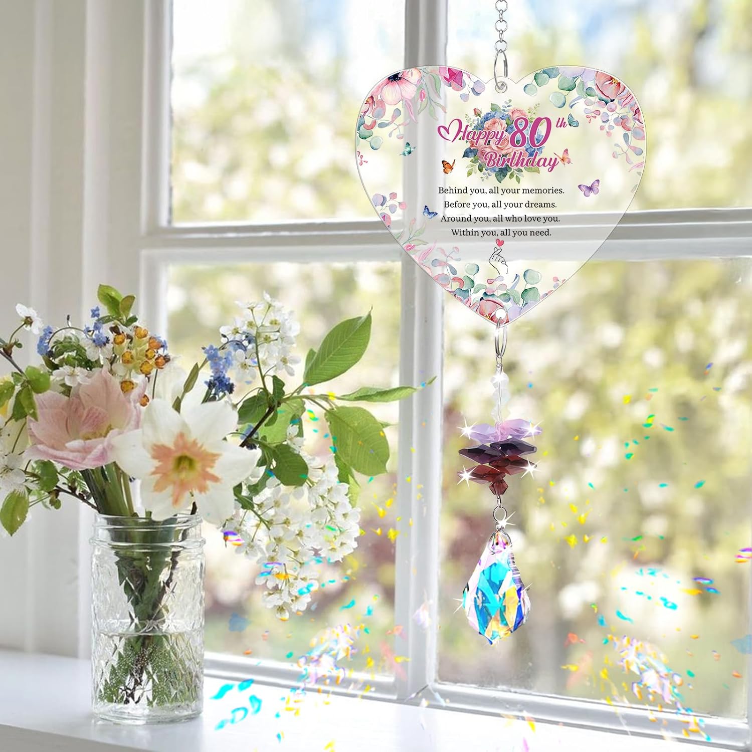 Thumbnail 3 de 80th Birthday Crystal Suncatcher for Women