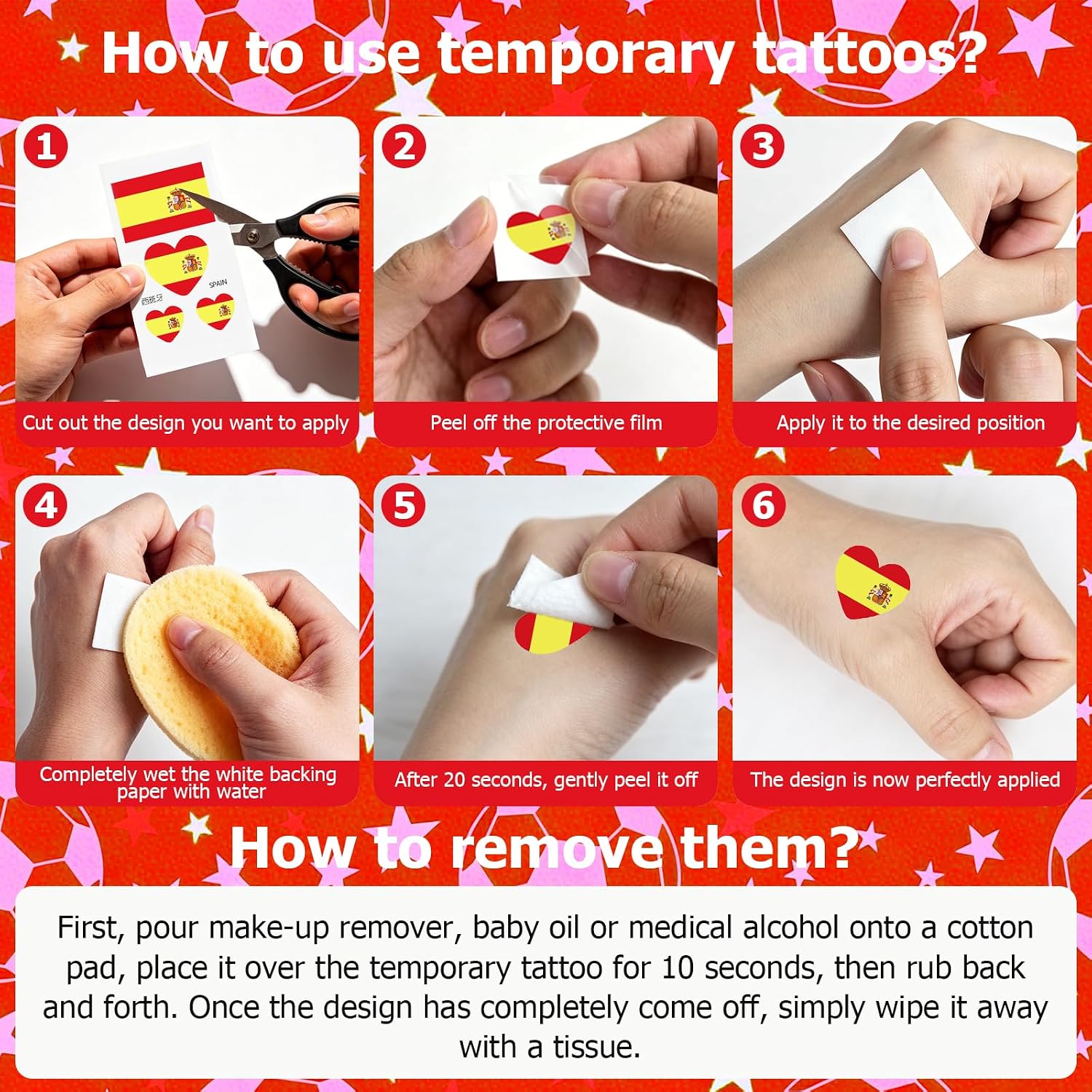 Detalle 1 de Spain Flag Temporary Tattoos