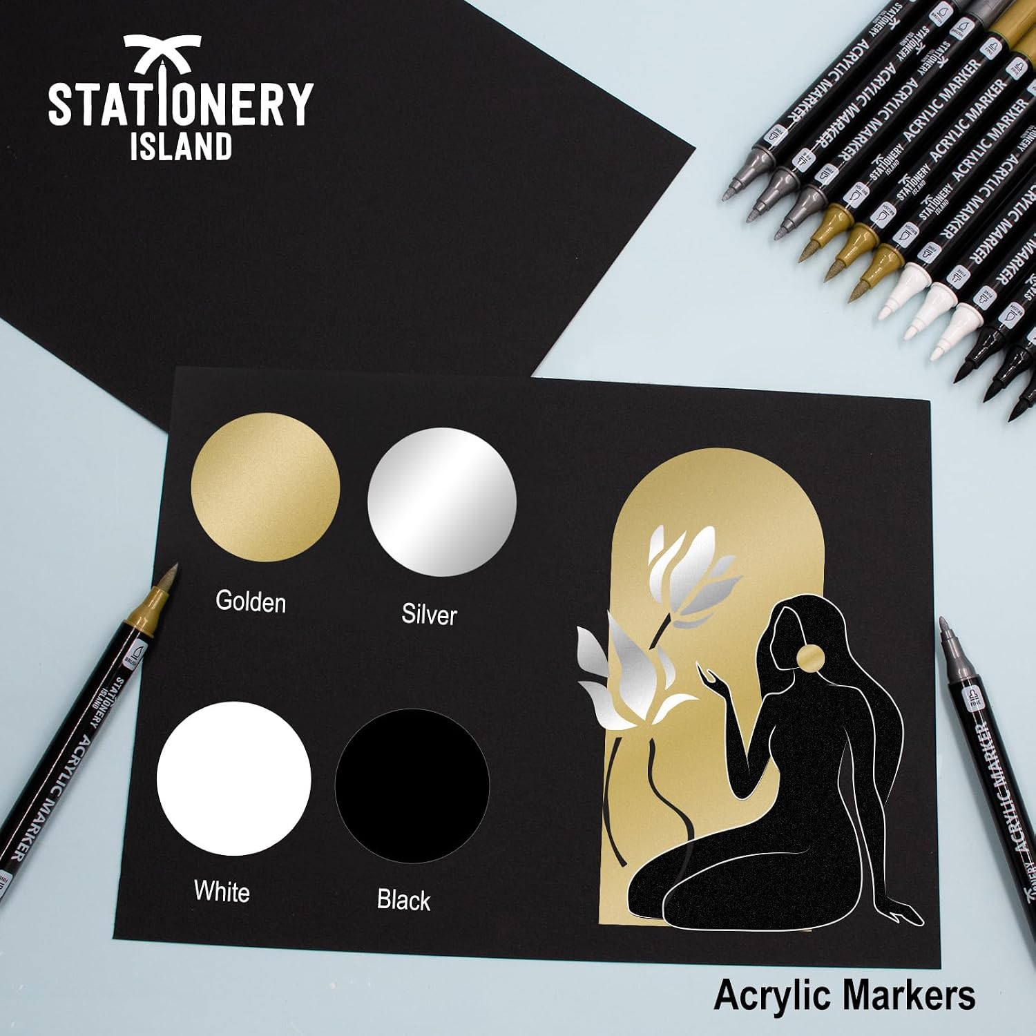 Detalle 2 de STATIONERY ISLAND Acrylstifte 12er Set 🎨